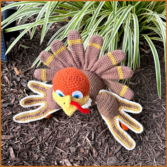 Turkey Tom Handmade Thanksgiving Fall Autumn Home Decor Wired-Frame Body - New - Picture 9 of 11